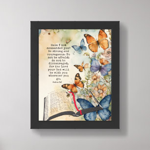 Joshua 1:9 Christian Bible Verse Art Framed Art