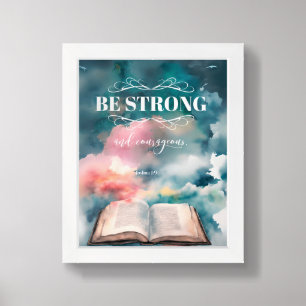Joshua 1:9 Christian Bible Verse Inspired Framed Art