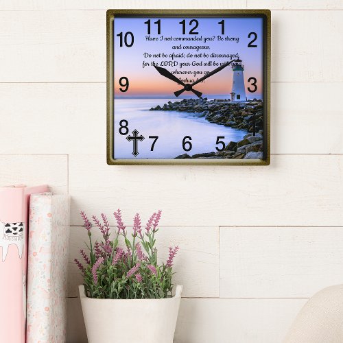 Joshua 19Christian Faith prayer Square Wall Cl Square Wall Clock