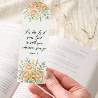 Joshua 1:9 Floral Bookmark - Bible Verse Gift