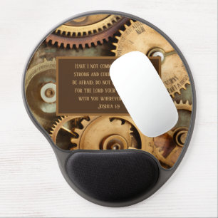 Joshua 1:9 Gel Mouse Pad Bible Verse Gears