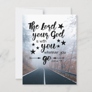 Joshua 1:9 God is With You Wherever You Go Flat Card