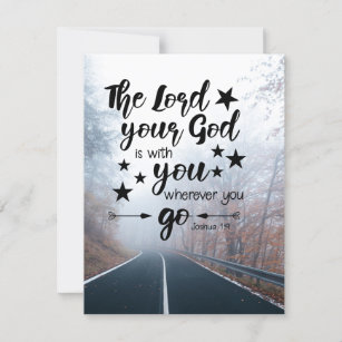Joshua 1:9 God is With You Wherever You Go Flat Card