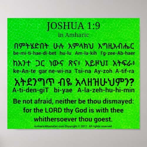 Joshua 19 in Amharic Poster