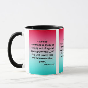 Joshua 1:9 KJV Bible Scripture Pic Two-Tone Mug