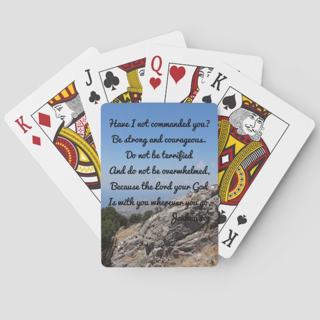 Joshua 1:9 Mountain View Christian Poker Cards (Back)