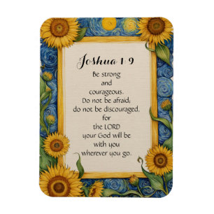 Joshua 1:9 NIV Bible Verse Art Magnet