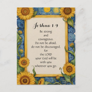 Joshua 1:9 NIV Bible Verse Art Postcard