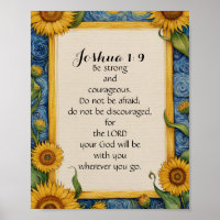 Joshua 1:9 NIV Bible Verse Art