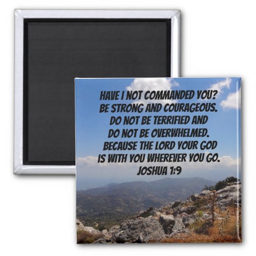 Joshua 19 Strong And Courageous Bible Verse Magnet