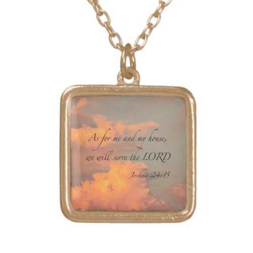 Joshua 2415 As for me and Gold Plated Necklace