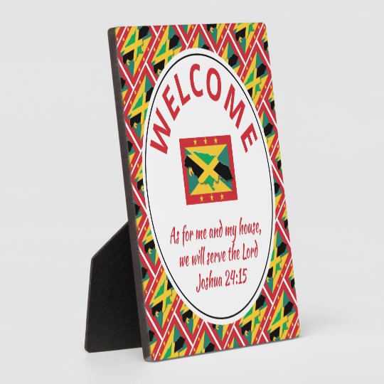 Joshua 24 15 As For Me My House Jamaica Grenada Plaque Zazzle Com
