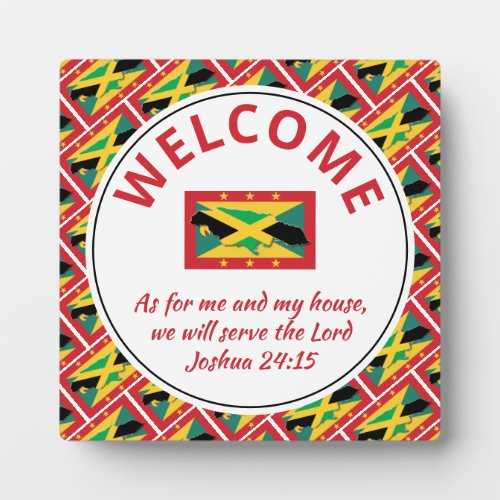 Joshua 2415 As For Me  My House JAMAICA GRENADA Plaque