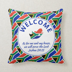Joshua 24:15 As For Me SOUTH AFRICA Welcome Throw Pillow