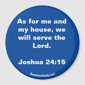 Joshua 24:15 Bible Verse Blue Magnet