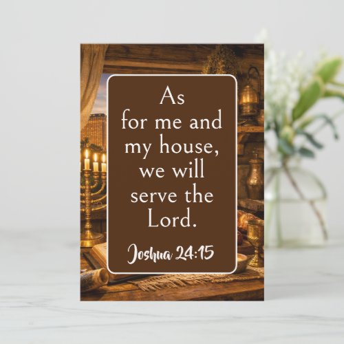 Joshua 24:15 Bible Verse, Farmhouse Rustic Vintage Card