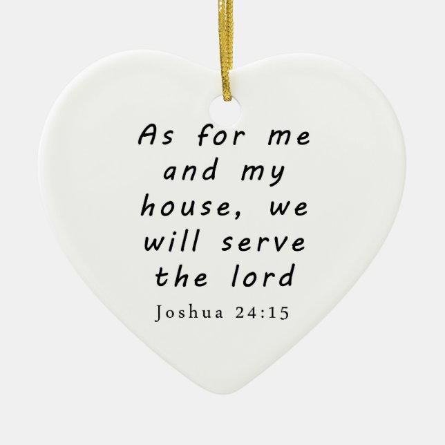 Joshua 24:15 ceramic ornament (Front)