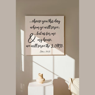 Joshua 24:15 Scripture House Blessing Faux Canvas 