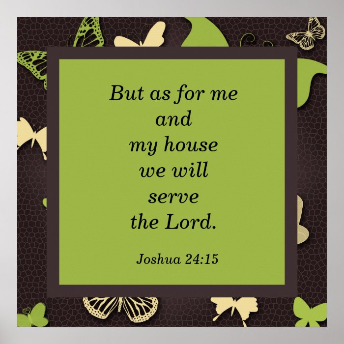 Joshua 2415 Scripture Verse Butterfly Poster Print