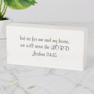 Joshua 24 Christian Prayer Calligraphy Wooden Box Sign