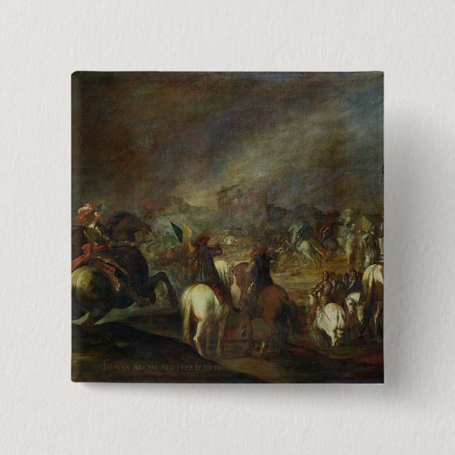 Joshua at the walls of Jericho Button (Front)