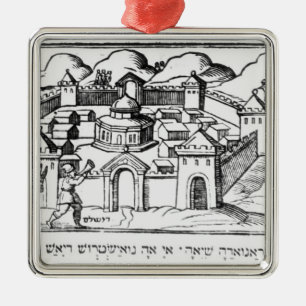 Joshua at the Walls of Jericho Metal Ornament