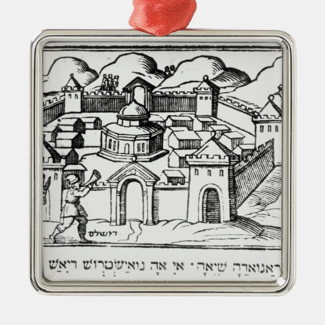 Joshua at the Walls of Jericho Metal Ornament (Front)