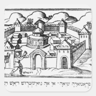 Joshua at the Walls of Jericho Square Sticker