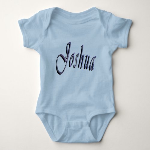 Joshua Boys Name  Babys Blue Body Suit Baby Bodysuit