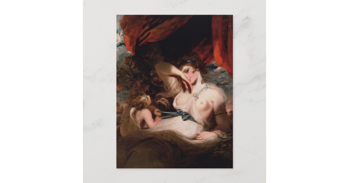 Joshua Reynolds- Cupid Unfastening Girdle of Venus Postcard