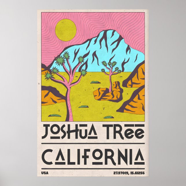Joshua Tree Art Print Mid-Century Desert Scene (Front)
