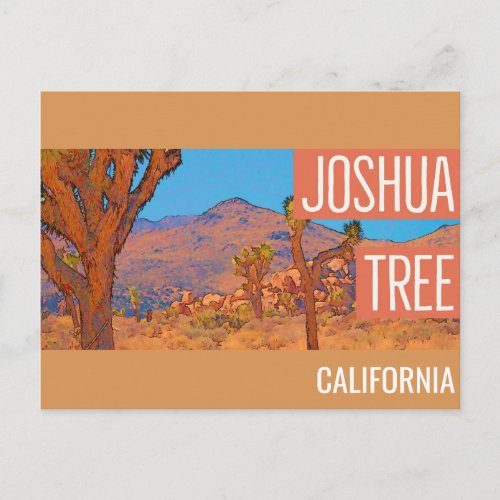Joshua Tree California Retro Travel Postcard