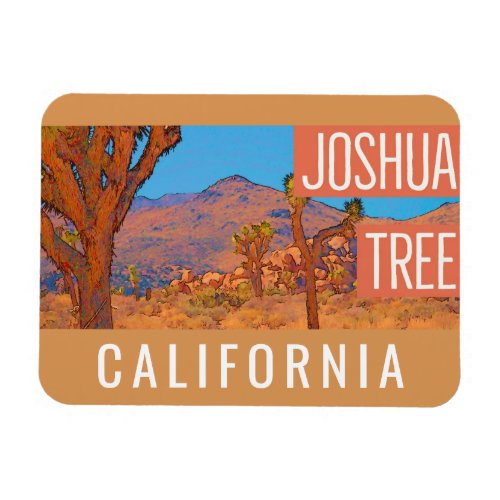 Joshua Tree California Retro Travel Poster Magnet