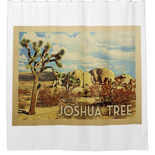 Joshua Tree California Vintage Travel Shower Curtain
