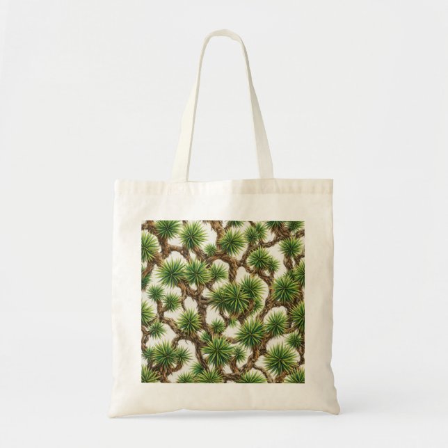 Joshua Tree Desert Botanical Green Yucca Pattern Tote Bag (Front)