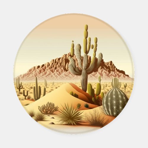 Joshua Tree Desert Landscape Cactus Coaster Set