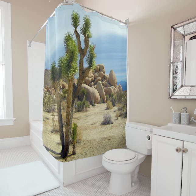 Joshua Tree, Desert Landscape Shower Curtain (In Situ)
