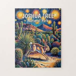 Joshua Tree Desert Wildlife Jackrabbit Colorful Jigsaw Puzzle