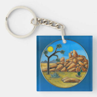 Joshua Tree- Fish Rock Button Keychain