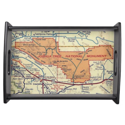 Joshua Tree National Monument Vintage Map Serving Tray