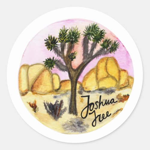 Joshua Tree National Park at Sunset Classic Round Sticker