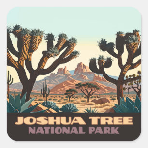 Joshua Tree National Park California Desert Square Sticker