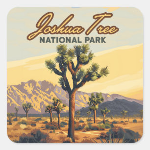 Joshua Tree National Park California Desert Square Sticker