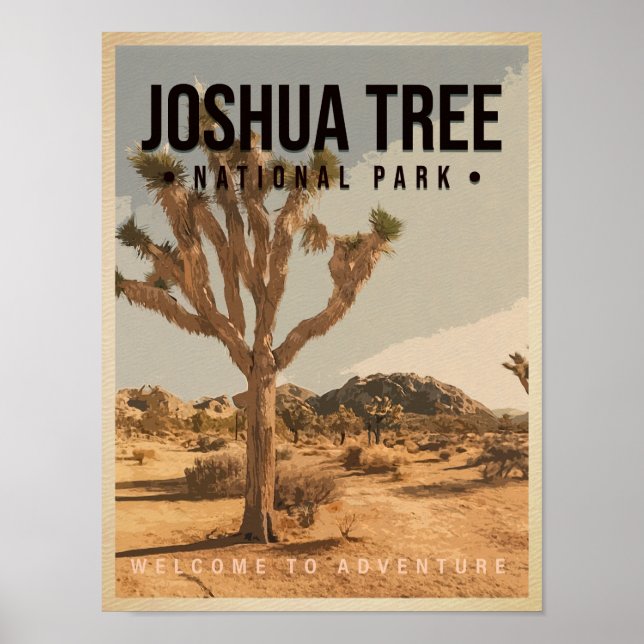 Joshua Tree National Park California Vintage Poster (Front)