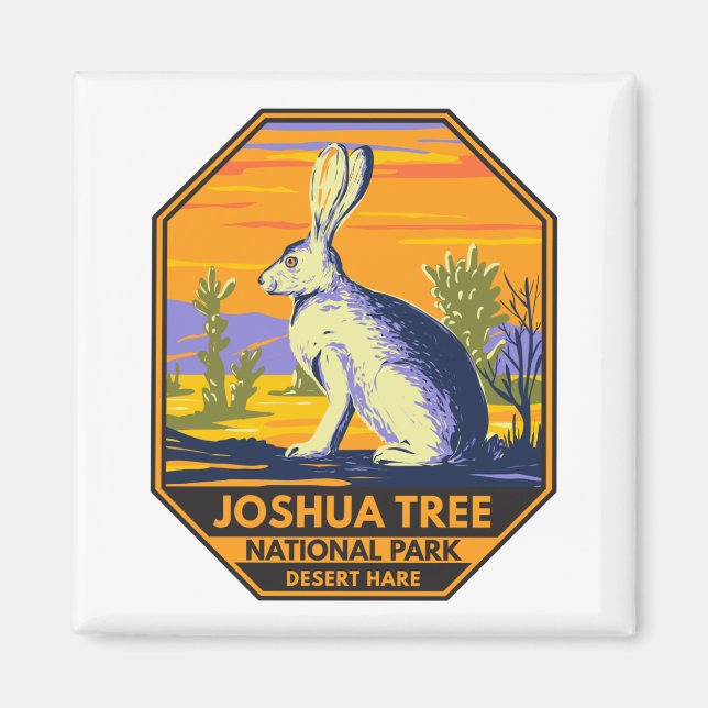 Joshua Tree National Park Desert Hare Vintage  Magnet (Front)