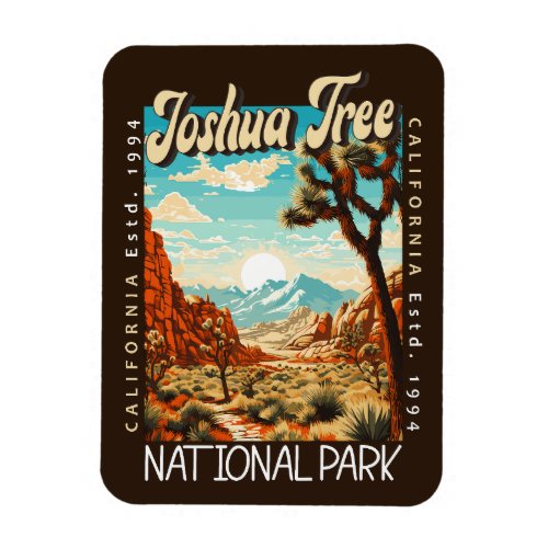 Joshua Tree National Park Illustration Distressed Magnet