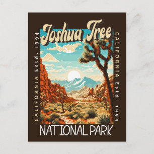 Joshua Tree National Park Illustration Distressed Postcard