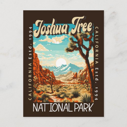 Joshua Tree National Park Illustration Distressed Postcard