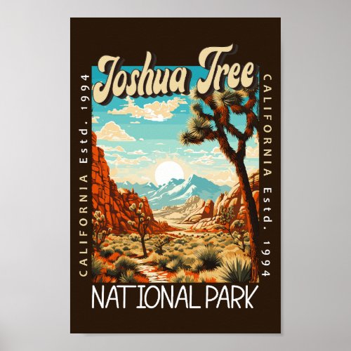 Joshua Tree National Park Illustration Distressed Poster