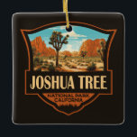 Joshua Tree National Park Illustration Retro Ceramic Ornament<br><div class="desc">Joshua Tree vector artwork design. The park is named for the region’s twisted,  bristled Joshua trees,  the park straddles the cactus-dotted Colorado Desert and the Mojave Desert.</div>